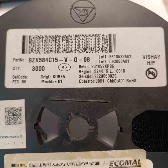 BZX584C15-V-G-08 15V SOT23 VISHAY ZENER DİYOT resmi