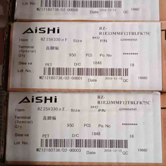 RZ-R1E33MMF12TBLFK75C 330MF 25V 8x12 105 AİSHİ ELKO KONDANSATÖR resmi