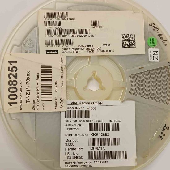 GRM31MR71C225KA35L 2.2MF 16V 1206 MURATA SMD SERAMİK KONDANSATÖR resmi