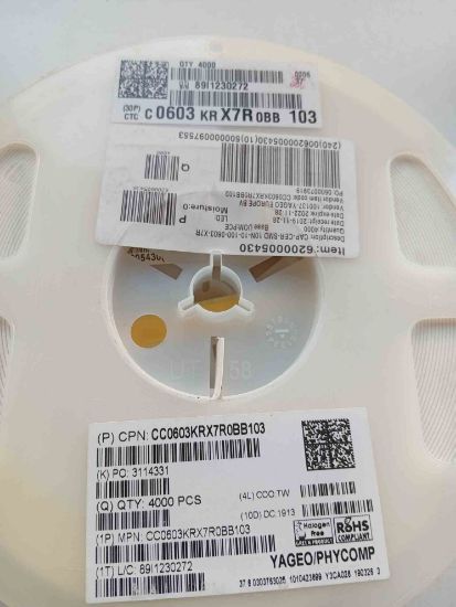 CC0603KRX7R0BB103 10N 100V 603 YAGEO SMD SERAMİK KONDANSATÖR resmi