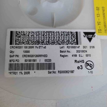 CRCW0201200RFKED RES, 200R, 1%, 0.05W, 0201, THICK FILM resmi
