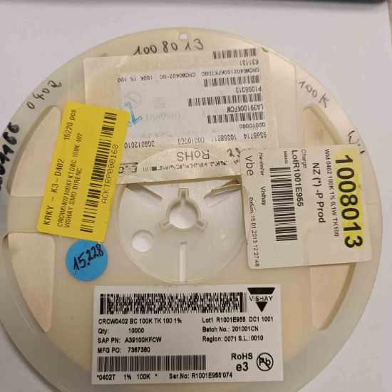 CRCW0402100KFKTDBC 100K 402 VISHAY SMD DİRENÇ resmi