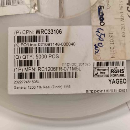 RC1206FR-071M5 1M5 1206 YAGEO SMD DİRENÇ resmi