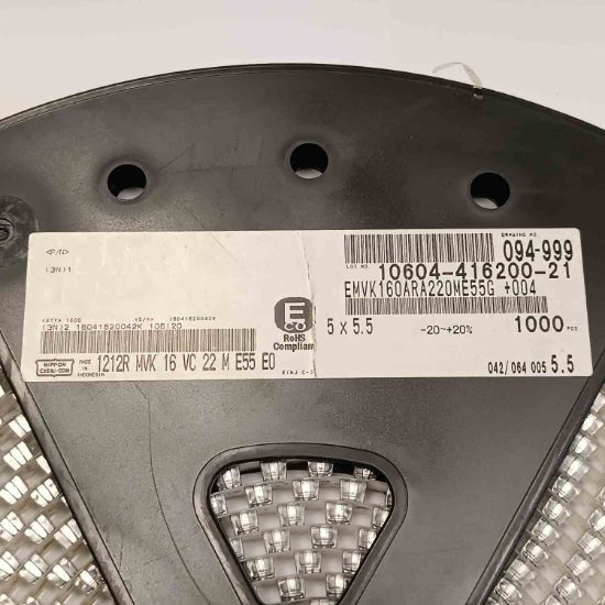 1212RMVK16VC22M 22MF 16V 5x5.5 SMD KONDANSATÖR resmi