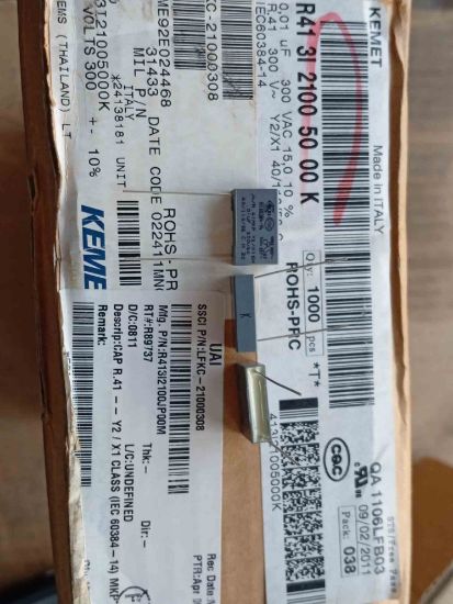 R413I21005000K 10NF 300V 15mm KEMET POLYESTER KONDANSATÖR resmi