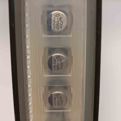 UVE1A221MNS1GS 220MF 10V NICHICON SMD KONDANSATÖR resmi