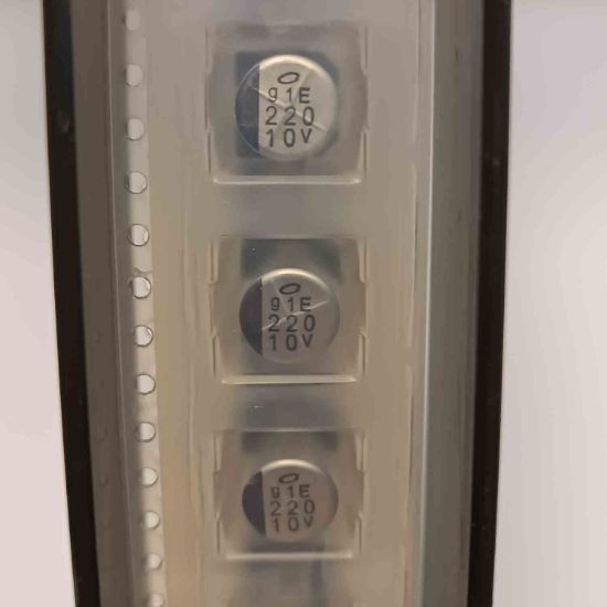 UVE1A221MNS1GS 220MF 10V NICHICON SMD KONDANSATÖR resmi