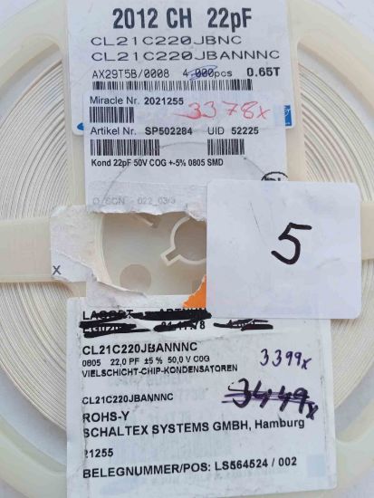 CL21C220JBANNNC 22PF 50V 805 COG/NPO SMD SERAMİK KONDANSATÖR resmi