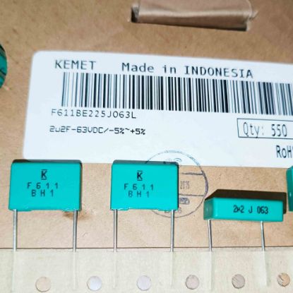F611BE225J063L 2.2MF 63V 15mm %5 KEMET POLYESTER KONDANSATÖR resmi