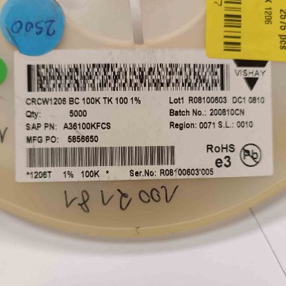 CRCW1206BC100KTK100 100K 1206 VISHAY SMD DİRENÇ resmi