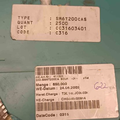 SM6T200CA 200V 600W STMicroelectronics Transil DİYOT resmi