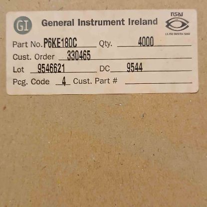 P6KE180C 180V 600W GENERALINSTRUMENT Transil DİYOT resmi