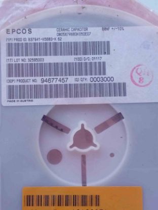 B37941-K5683-K62 68NF 50V 805 SMD SERAMİK KONDANSATÖR resmi