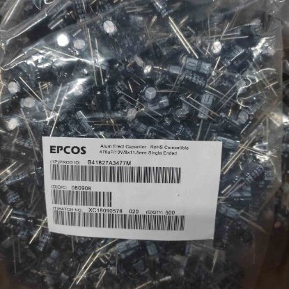 B41827A3477M 470MF 10V KONDANSATÖR resmi