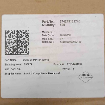 CDR7D43MNNP-100NB 10uH 2.5A 7.3x7.3x4.5 SMD BOBİN resmi