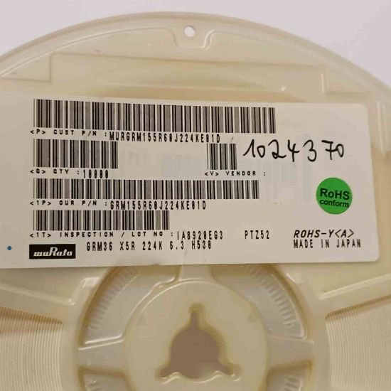 MURGRM155R60J224KE01D 220NF 6.3V 402 MURATA SMD SERAMİK KONDANSATÖR resmi