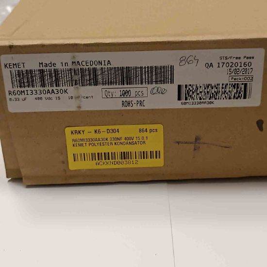 R60MI3330AA30K 330NF 400V 15 0.1 KEMET POLYESTER KONDANSATÖR resmi
