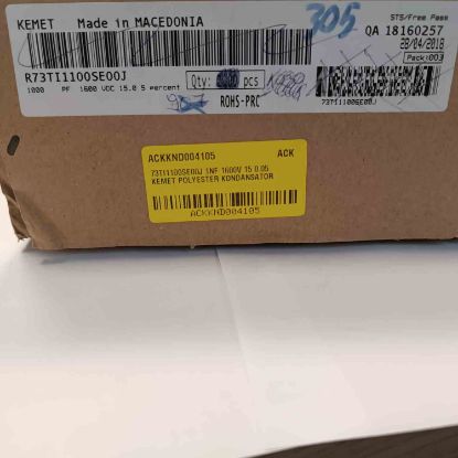 73TI1100SE00J 1NF 1600V 15 0.05 KEMET POLYESTER KONDANSATÖR resmi