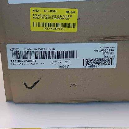R75IN42204040J 2.2MF 250V 22.5 0.05 KEMET POLYESTER KONDANSATÖR resmi