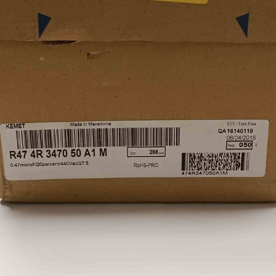 R474R347050A1M 470NF 440VAC 27.5mm 20%|R.47 KEMET POLYESTER KONDANSATÖR resmi
