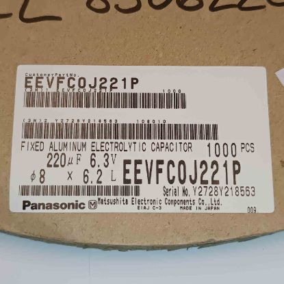 EEVFC0J221P 220MF 6.3V 8x6.2 PANASONIC SMD KONDANSATÖR resmi