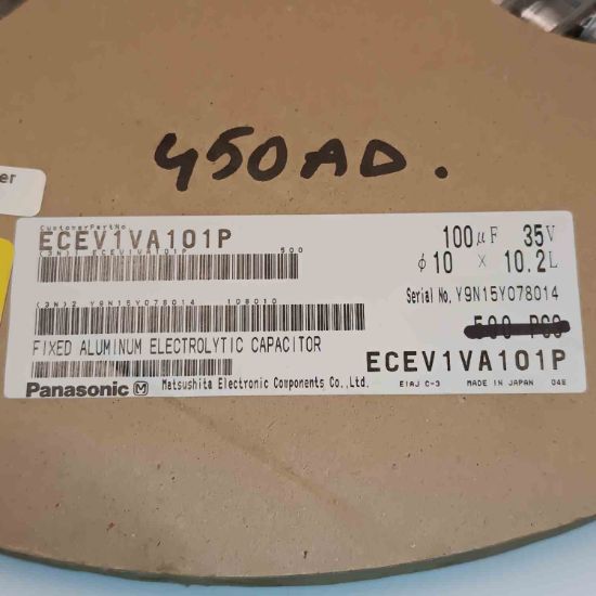 ECEV1VA101P 100MF 35V 10X10.2 PANASONIC SMD KONDANSATÖR resmi