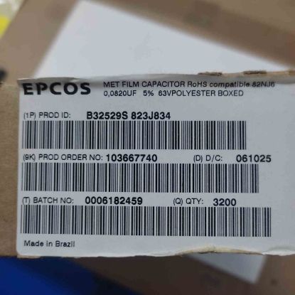 B32529S823J834 82NF 63V 5mm EPCOS POLYESTER KONDANSATÖR resmi