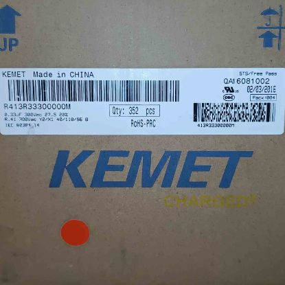 R413R33300000M 330NF 300VAC 27.5 20%|R.41 KEMET POLYESTER KONDANSATÖR resmi