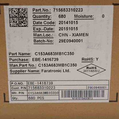 C153A683MB1C350 68NF1000V 68NF 1000V 27mm POLYESTER KONDANSATÖR resmi