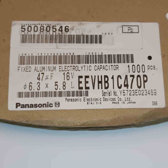 EEVHB1C470P 47MF 16V 6.3x5.8 PANASONIC SMD KONDANSATÖR resmi
