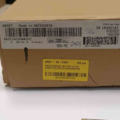 R60II4100AA30J 1MF 250V 15 0.05 KEMET POLYESTER KONDANSATÖR resmi