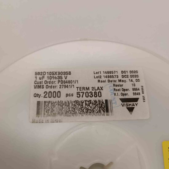 592D105X9035B 1MF 35V B VISHAY TANTAL KONDANSATÖR resmi