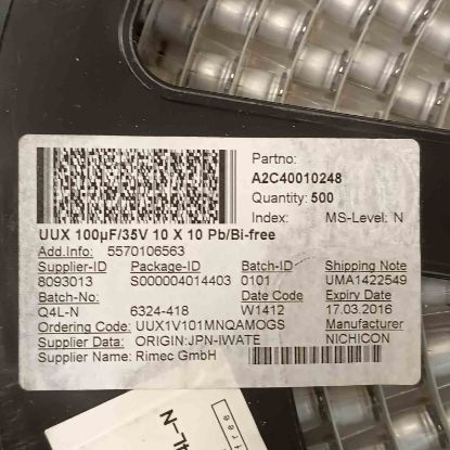 UUX1V101MNQAMOGS 100MF 35V 10x10 NICHICON SMD KONDANSATÖR resmi