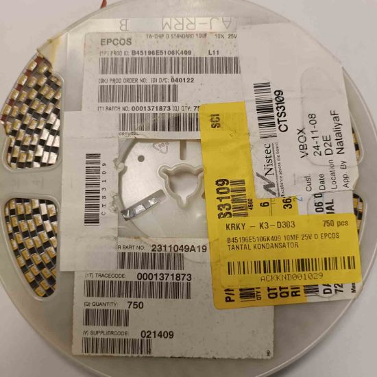 B45196E5106K409 10MF 25V D EPCOS TANTAL KONDANSATÖR resmi