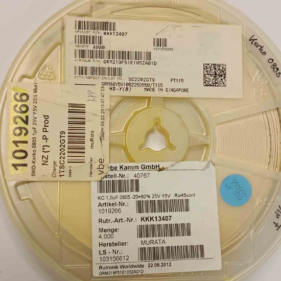 GRM219F5E1105ZA01D 1MF 25V 805 MURATA SMD SERAMİK KONDANSATÖR resmi