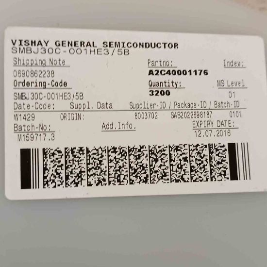 SMBJ30C-001HE3/5B 30V 600W SMD Transil DİYOT resmi