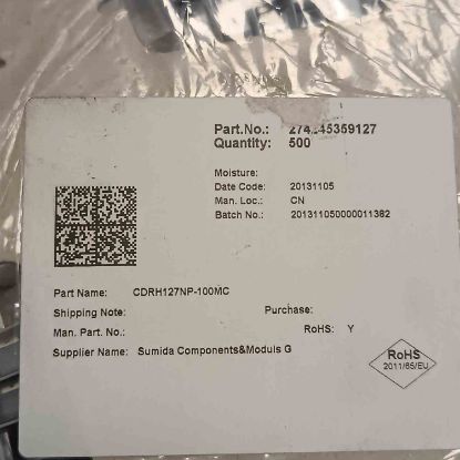 CDRH127NP-100MC 10UH 5.4A 12x12x8 SUMIDA SMD BOBİN resmi