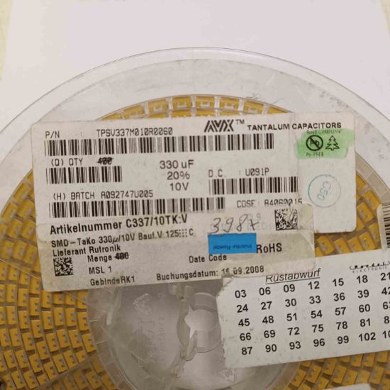 TPSV337M010R0060 330MF 10V C  TANTAL KONDANSATÖR resmi