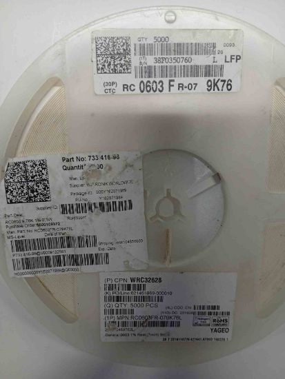 RC0603FR-079K76 9K76 603 YAGEO SMD DİRENÇ resmi
