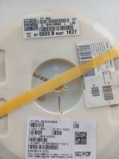 RT0805BRD071K27L 12MW 805 YAGEO SMD DİRENÇ resmi