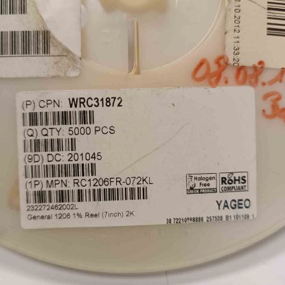 RC1206FR-072KL 2K 1206 YAGEO SMD DİRENÇ resmi