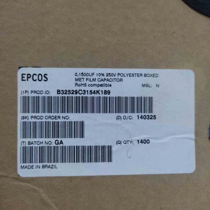 B32529C3154K189 150NF 250V 5mm EPCOS POLYESTER KONDANSATÖR resmi