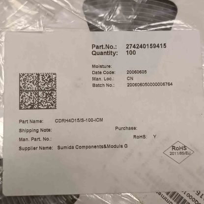 CDRH4D15/S-100-ICM 10uH 1,10A 4.7×4.7×1.7mm SUMIDA SMD BOBİN resmi