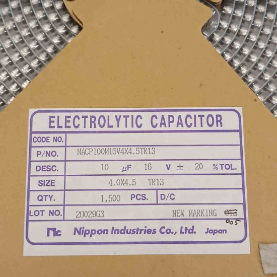 NACP100M16V 10MF 16V 4x4.5 NIPPON SMD KONDANSATÖR resmi