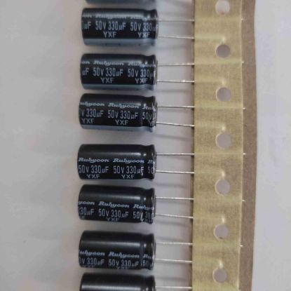 330MF 50V 10x20 RUBYCON ELKO KONDANSATÖR resmi