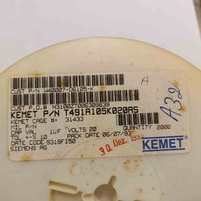 T491A105K020AS 1MF 20V A KEMET TANTAL KONDANSATÖR resmi