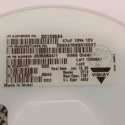 293D476X9010D2T 47MF 10V D VISHAY TANTAL KONDANSATÖR resmi