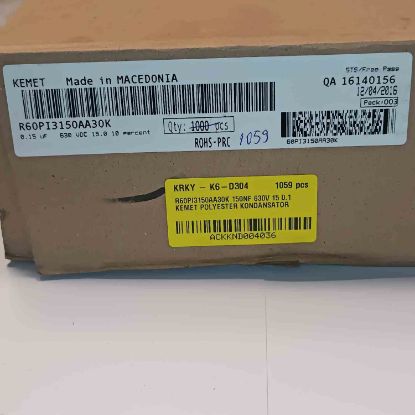 R60PI3150AA30K 150NF 630V 15 0.1 KEMET POLYESTER KONDANSATÖR resmi