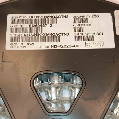 UUH1K101MNQACTNS 100MF 80V 12x12 NICHICON SMD KONDANSATÖR resmi