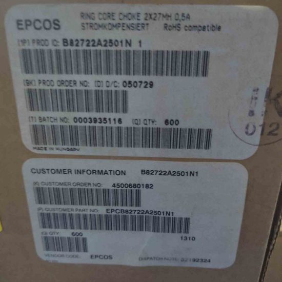 B82722-A2501-N1 2x27mH 500mA Filters 350 uH 23.3x19.5mm Radial Filitre resmi